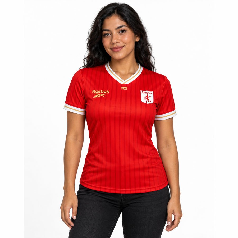 Camiseta Oficial América de Cali Local para Mujer Reebok Roja - Imagen 2