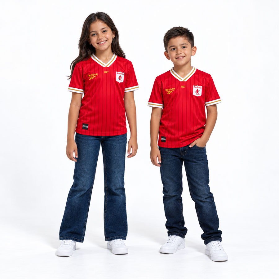 Camiseta Oficial América de Cali Local para Niños Reebok Roja - Imagen 2
